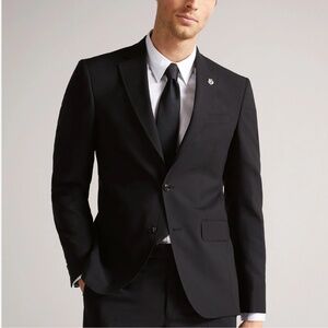 Ted Baker Men’s Blazer Endurance Terrance SPJ Wool Cashmere Tweed Black 46R